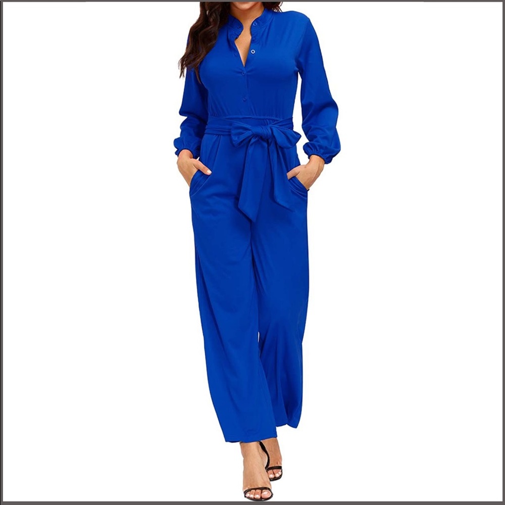 OPHESTIN Colbalt Blue Long Sleeve Jumpsuit